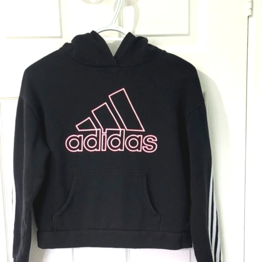 Adidas Youth Pull-Over Crop Hoodie Size L - Picture 1 of 15